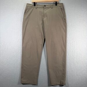Lululemon ABC Pants Mens 36 Tan Brown Zip Pocket Performance Stretch Chino‎